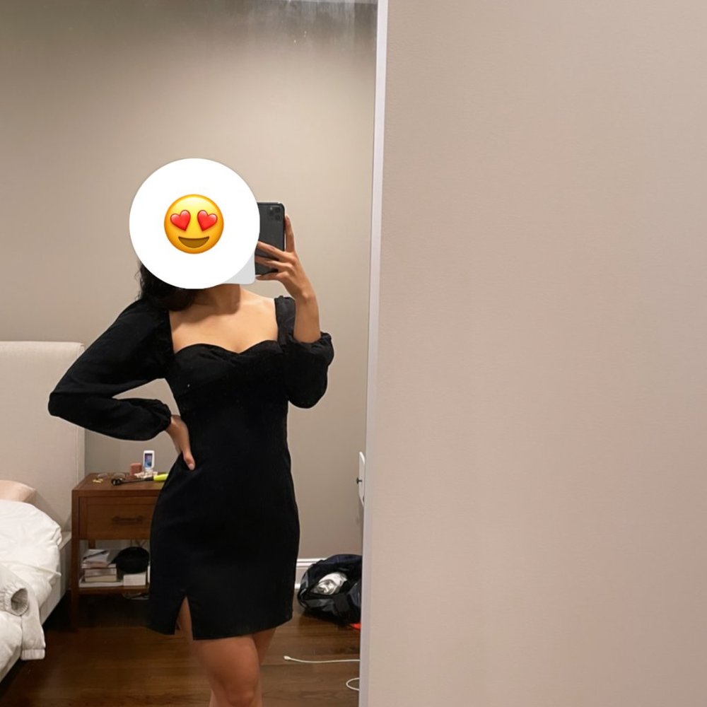 Abercrombie & Fitch Black Long-Sleeve Mini Dress, Size Small